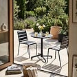 OVIALA - Ensemble table de jardin et 2 chaises en métal gris anthracite - Palavas - vignette