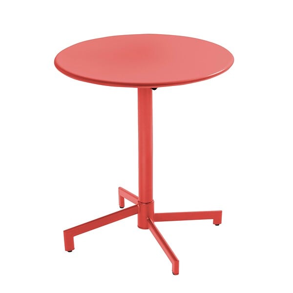 OVIALA - Ensemble table de jardin et 2 chaises en métal rouge - Palavas - large