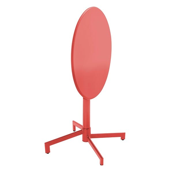 OVIALA - Ensemble table de jardin et 2 chaises en métal rouge - Palavas - large