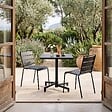 OVIALA - Ensemble table 70 cm et 2 chaises de jardin en métal gris anthracite - Palavas - vignette