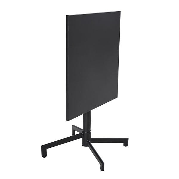 OVIALA - Ensemble table 70 cm et 2 chaises de jardin en métal gris anthracite - Palavas - large