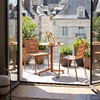 OVIALA - Ensemble table de jardin et 2 chaises en métal caramel - Palavas - vignette