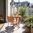 OVIALA - Ensemble table de jardin et 2 chaises en métal caramel - Palavas - vignette