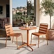 OVIALA - Ensemble table de jardin et 2 chaises en métal caramel - Palavas - vignette