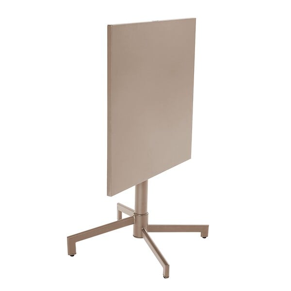 OVIALA - Ensemble table 70 cm et 2 fauteuils de jardin en métal taupe - Palavas - large