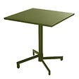 OVIALA - Ensemble table 70 cm et 2 fauteuils de jardin en métal vert kaki - Palavas - vignette