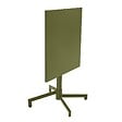 OVIALA - Ensemble table 70 cm et 2 fauteuils de jardin en métal vert kaki - Palavas - vignette
