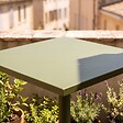 OVIALA - Ensemble table 70 cm et 2 chaises de jardin en métal vert kaki - Palavas - vignette