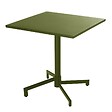 OVIALA - Ensemble table 70 cm et 2 chaises de jardin en métal vert kaki - Palavas - vignette