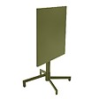 OVIALA - Ensemble table 70 cm et 2 chaises de jardin en métal vert kaki - Palavas - vignette