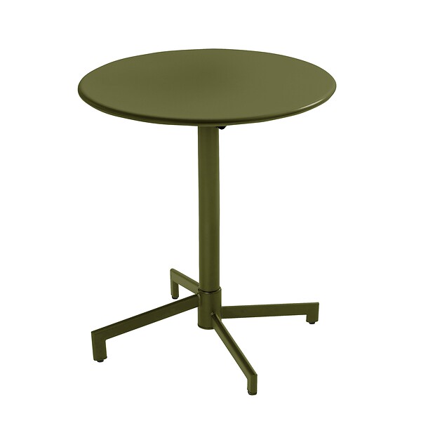 OVIALA - Ensemble table de jardin et 2 chaises en métal vert kaki - Palavas - large