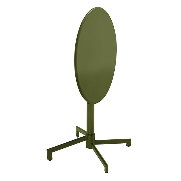 OVIALA - Ensemble table de jardin et 2 chaises en métal vert kaki - Palavas - large