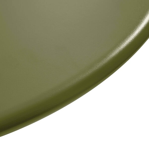 OVIALA - Ensemble table de jardin et 2 chaises en métal vert kaki - Palavas - large