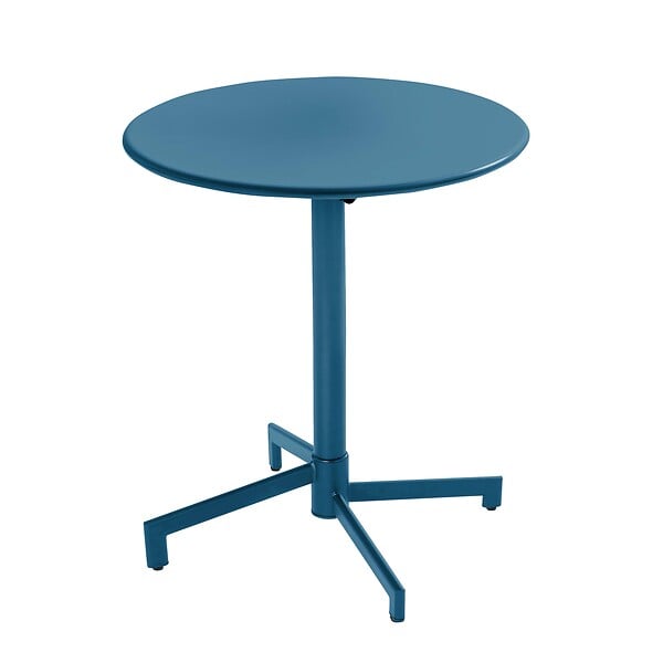 OVIALA - Ensemble table de jardin et 2 chaises en métal bleu pacific - Palavas - large