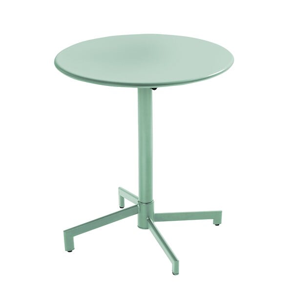 OVIALA - Ensemble table de jardin et 2 chaises en métal vert sauge - Palavas - large