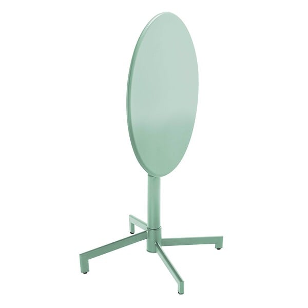 OVIALA - Ensemble table de jardin et 2 chaises en métal vert sauge - Palavas - large