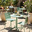 OVIALA - Ensemble table de jardin et 2 chaises en métal vert sauge - Palavas - vignette