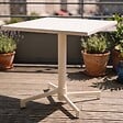 OVIALA - Ensemble table 70 cm et 2 chaises de jardin en métal ivoire - Palavas - vignette