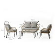 CONCEPT USINE - Salon de jardin 4 places avec table basse effet rotin naturel PORTO - vignette