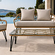 CONCEPT USINE - Salon de jardin 4 places avec table basse effet rotin naturel PORTO - vignette