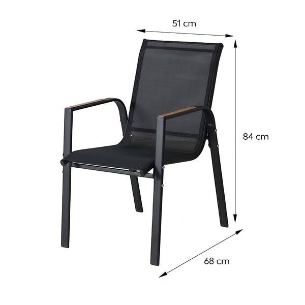CONCEPT USINE - Ensemble de jardin table 190cm effet bois + 6 fauteuils ALMADA - large