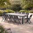 CONCEPT USINE - Ensemble table de jardin 200 cm en aluminium et 10 chaises pliantes LAGOS - vignette