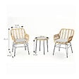 CONCEPT USINE - Ensemble de jardin 2 fauteuils et table basse effet rotin naturel GALICIA - vignette