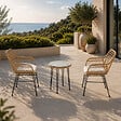 CONCEPT USINE - Ensemble de jardin 2 fauteuils et table basse effet rotin naturel GALICIA - vignette