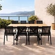 CONCEPT USINE - Ensemble de jardin table 190cm effet bois + 8 fauteuils ALMADA - vignette