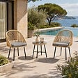 CONCEPT USINE - Ensemble de jardin 2 fauteuils et table basse effet rotin naturel IPANEMA - vignette
