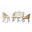 CONCEPT USINE - Salon de jardin 4 places avec table basse effet rotin naturel RAVELLO - vignette