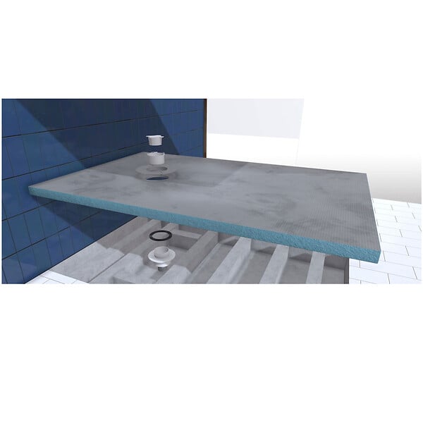 AURLANE - Receveur de Douche à Carreler 140x90 cm avec Bondes à Sortie Verticale - Grille Noire - large