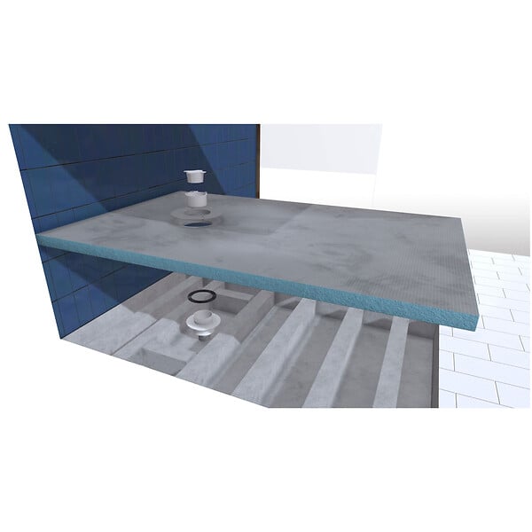 AURLANE - Receveur de Douche à Carreler 90x160 cm avec Bondes à Sortie Horizontale - Grille Noire - large