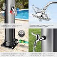 TECTAKE - Douche solaire extérieure écologique en noir et gris avec pommeau pivotant 360° et porte-savon - vignette