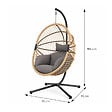 CONCEPT USINE - Fauteuil suspendu effet rotin avec coussin gris BRASILIA - vignette