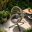 CONCEPT USINE - Fauteuil suspendu effet rotin avec coussin gris BRASILIA - vignette