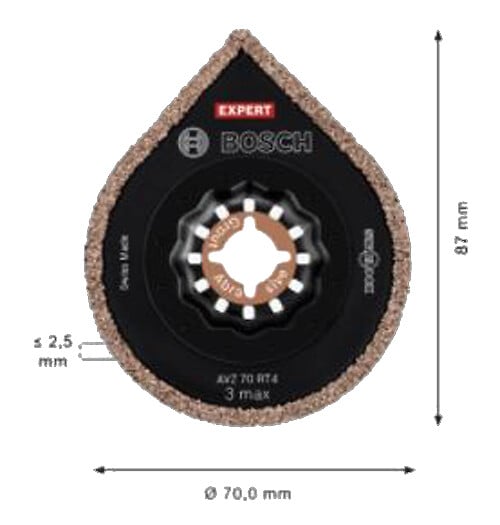 BOSCH - Lame segment carbure Expert  AVZ70RT4 pour outil oscillant - 2608900041 - large