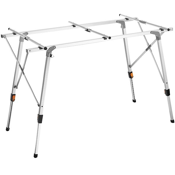 TECTAKE - Table de camping Tina en aluminium, pliable et réglable en hauteur aspect bois - large