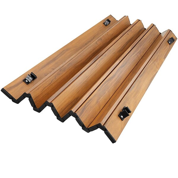 TECTAKE - Table de camping Tina en aluminium, pliable et réglable en hauteur aspect bois - large