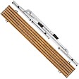 TECTAKE - Table pliante en aluminium Bastian, réglable en hauteur aspect bois - vignette