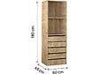 HABITAT ET JARDIN - Armoire avec 5 tiroirs et 2 étagères "Opéra" - 60 x 45 x 180 cm - Beige - vignette