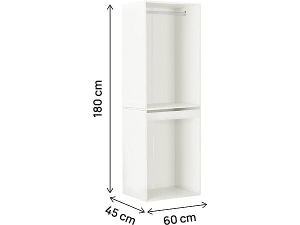 HABITAT ET JARDIN - Armoire avec penderie et porte-pantalons "Opéra" - 60 x 45 x 180 cm - Blanc - large