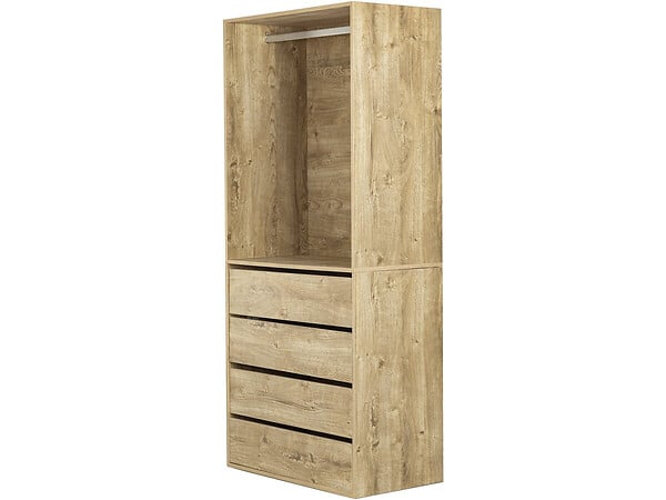 HABITAT ET JARDIN - Armoire avec 4 tiroirs et 1 penderie "Opéra" - 80 x 45 x 180 cm - Beige - large