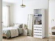 HABITAT ET JARDIN - Armoire avec 5 tiroirs et 2 étagères "Opéra" - 60 x 45 x 180 cm - Blanc - vignette