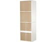 HABITAT ET JARDIN - Armoire avec 5 tiroirs et 2 étagères "Opéra" - 60 x 45 x 180 cm - Blanc - vignette