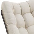 TECTAKE - Fauteuil à bascule rembourré motif matelassé beige structure en acier thermolaqué tressage rotin 93 x 99,5 x 89 cm - vignette