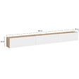 ID MARKET - Meuble TV 300 cm suspendu ELIO 3 portes bois et blanc - vignette