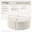 TECTAKE - Banc rembourré en bouclé crème moon avec grand espace rangement capacité charge 150 kg 108 x 48 x 40 cm - vignette