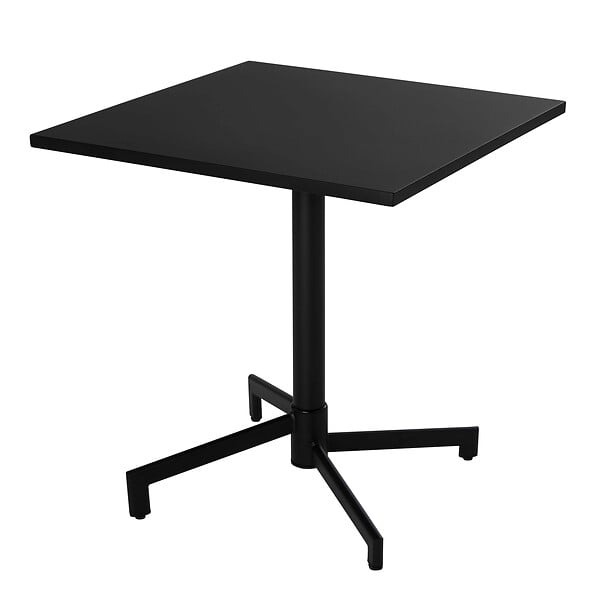OVIALA - Ensemble table 70 cm et 2 chaises de jardin en métal noir - Palavas - large