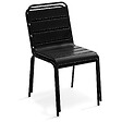 OVIALA - Ensemble table 70 cm et 2 chaises de jardin en métal noir - Palavas - vignette